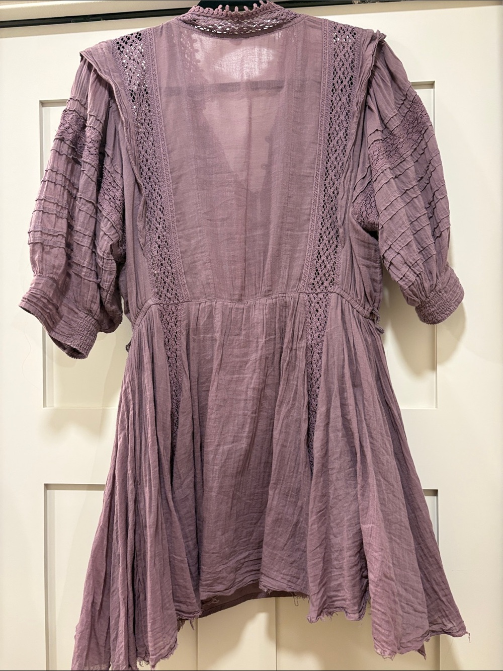 Free People Dusty Mauve Lavender Boho Button-Front Dress - Picture 3 of 4